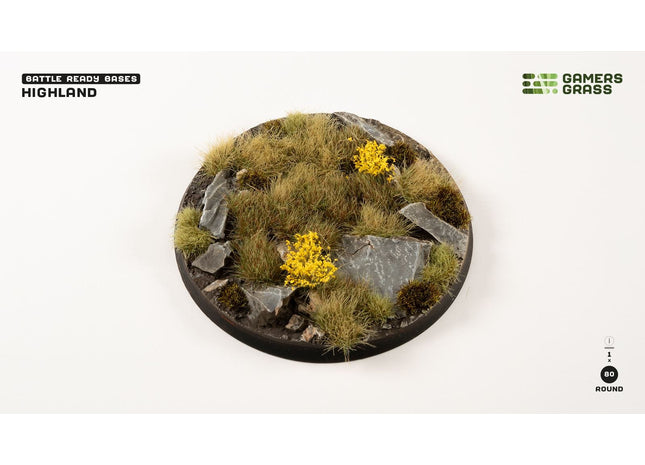 Gamers Guild AZ GamersGrass GamersGrass: Highland Bases, Round 80mm (x1) GamersGrass