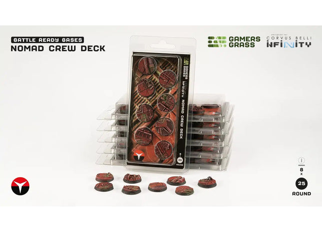 Gamers Guild AZ GamersGrass GamersGrass: Nomad Crew Deck Bases, Round 25mm (x8) GamersGrass