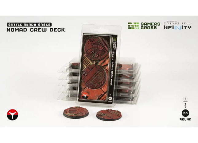 Gamers Guild AZ GamersGrass GamersGrass: Nomad Crew Deck Bases, Round 55mm (x2) GamersGrass