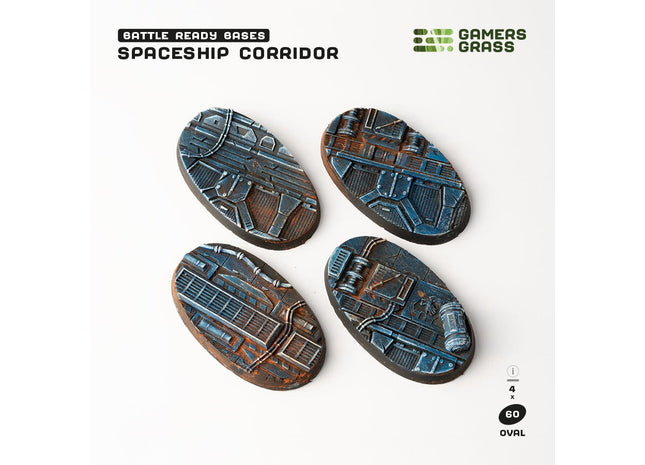 Gamers Guild AZ GamersGrass GamersGrass: Spaceship Corridor Bases, Oval 60mm (x4) GamersGrass