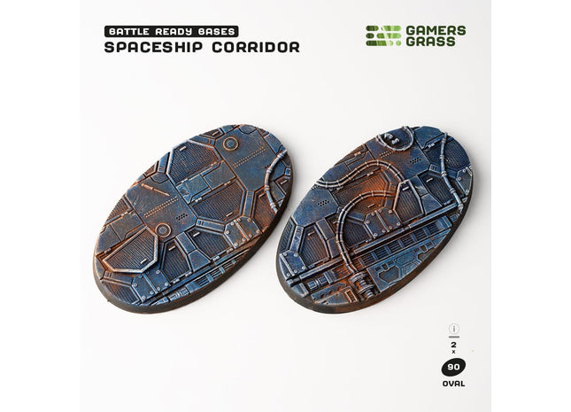 Gamers Guild AZ GamersGrass GamersGrass: Spaceship Corridor Bases, Oval 90mm (x2) GamersGrass