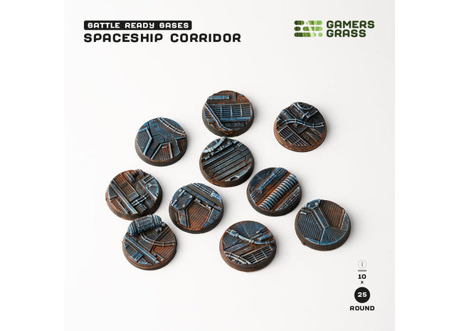 Gamers Guild AZ GamersGrass GamersGrass: Spaceship Corridor Bases, Round 25mm (x10) GamersGrass