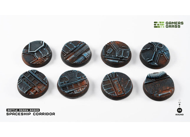 Gamers Guild AZ GamersGrass GamersGrass: Spaceship Corridor Bases, Round 28mm (x8) GamersGrass