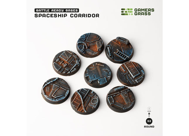Gamers Guild AZ GamersGrass GamersGrass: Spaceship Corridor Bases, Round 32mm (x8) GamersGrass
