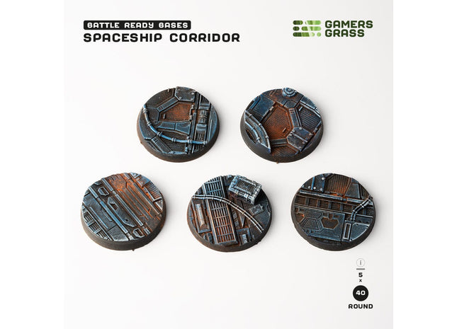 Gamers Guild AZ GamersGrass GamersGrass: Spaceship Corridor Bases, Round 40mm (x5) GamersGrass