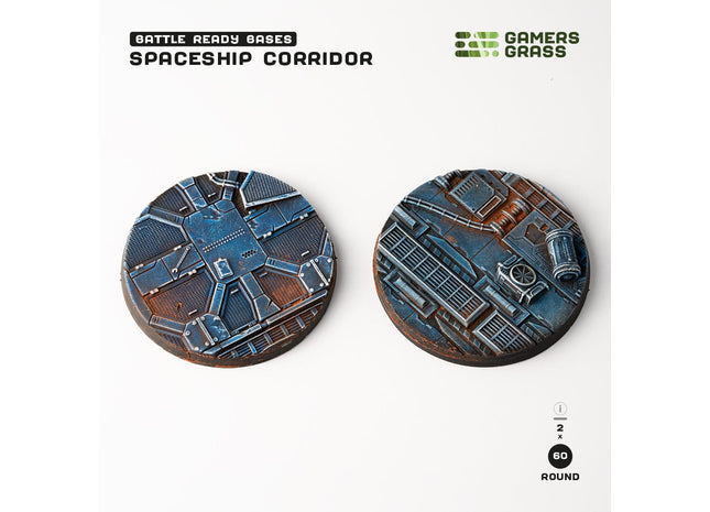 Gamers Guild AZ GamersGrass GamersGrass: Spaceship Corridor Bases, Round 60mm (x2) GamersGrass
