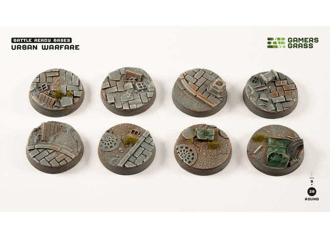 Gamers Guild AZ GamersGrass GamersGrass: Urban Warfare Bases, Round 28mm (x8) GamersGrass