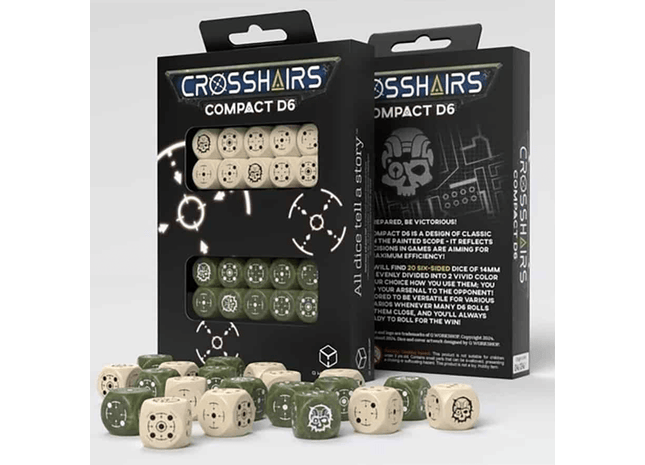 Gamers Guild AZ Gaming Accessories Crosshairs Compact D6 Dice: Beige And Olive (Pre-Order) GTS