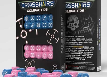 Gamers Guild AZ Gaming Accessories Crosshairs Compact D6 Dice: Blue And Pink (Pre-Order) GTS