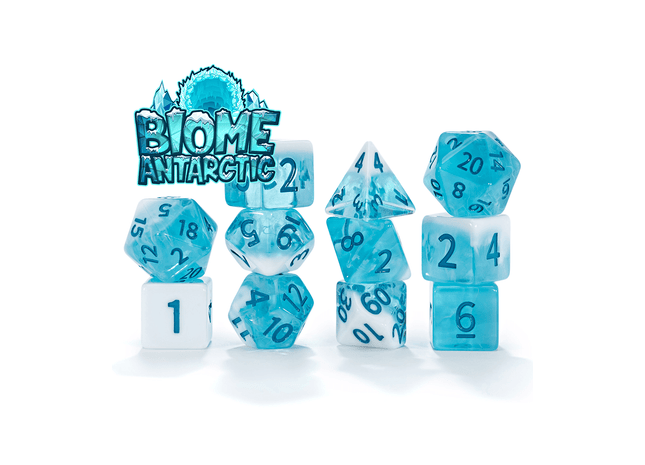 Gamers Guild AZ Gate Keeper Games Gate Keeper Games 11 Die Set: Flowstone Dice - Biome Antarctic - Black Friday Gate Keeper Games