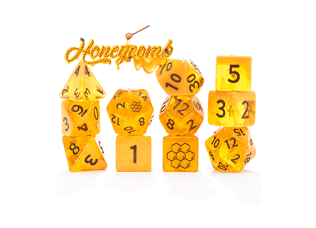 Gamers Guild AZ Gate Keeper Games Gate Keeper Games 11 Die Set: Flowstone Dice - Honeycomb - Black Friday Gate Keeper Games