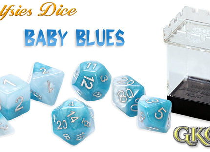 Gamers Guild AZ Gate Keeper Games Gate Keeper Games 11 Die Set: Halfsies Dice -Baby Blues - Black Friday Gate Keeper Games