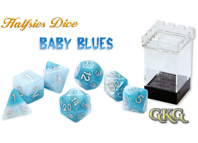 Gamers Guild AZ Gate Keeper Games Gate Keeper Games 11 Die Set: Halfsies Dice -Baby Blues Gate Keeper Games