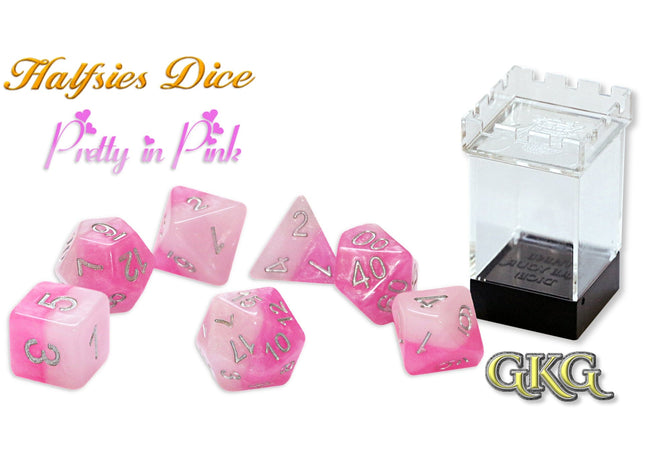 Gamers Guild AZ Gate Keeper Games Gate Keeper Games 11 Die Set: Halfsies Dice - Pretty in Pink - Black Friday Gate Keeper Games