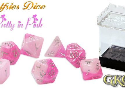 Gamers Guild AZ Gate Keeper Games Gate Keeper Games 11 Die Set: Halfsies Dice - Pretty in Pink Gate Keeper Games