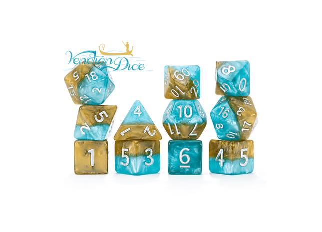 Gamers Guild AZ Gate Keeper Games Gate Keeper Games 11 Die Set: Halfsies Dice - Venetian Dice Gate Keeper Games