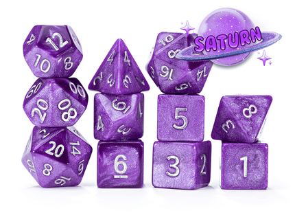 Gamers Guild AZ Gate Keeper Games Gate Keeper Games 11 Die Set: Mercurial Dice - Saturn - Black Friday Gate Keeper Games
