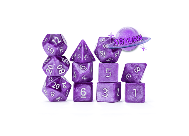 Gamers Guild AZ Gate Keeper Games Gate Keeper Games 11 Die Set: Mercurial Dice - Saturn - Black Friday Gate Keeper Games