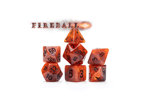 Gamers Guild AZ Gate Keeper Games Gate Keeper Games 7 Die Set: Aether Dice - Fireball Gate Keeper Games