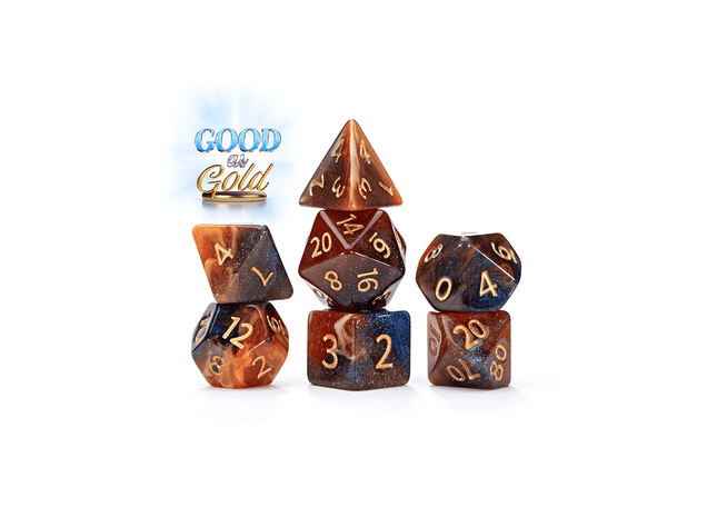 Gamers Guild AZ Gate Keeper Games Gate Keeper Games 7 Die Set: Aether Dice - Good As Gold Gate Keeper Games