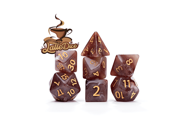 Gamers Guild AZ Gate Keeper Games Gate Keeper Games 7 Die Set: Aether Dice - Latte Gate Keeper Games