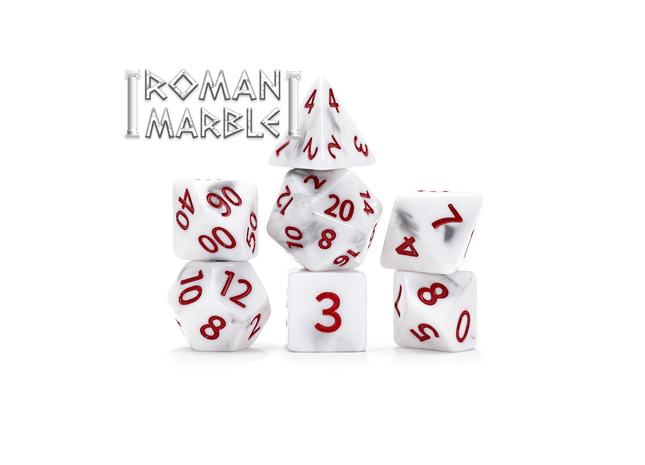 Gamers Guild AZ Gate Keeper Games Gate Keeper Games 7 Die Set: Alea Simplex - Roman Marble Gate Keeper Games