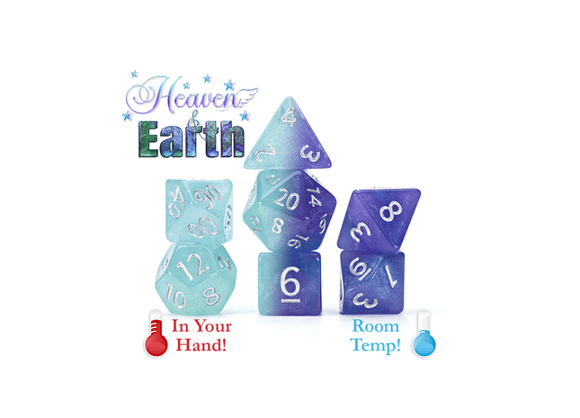 Gamers Guild AZ Gate Keeper Games Gate Keeper Games 7 Die Set: Chromomancy Dice - Heaven and Earth Gate Keeper Games