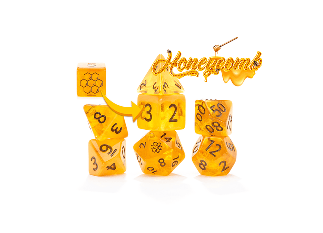 Gamers Guild AZ Gate Keeper Games Gate Keeper Games 7 Die Set: Flowstone Dice - Honeycomb Gate Keeper Games