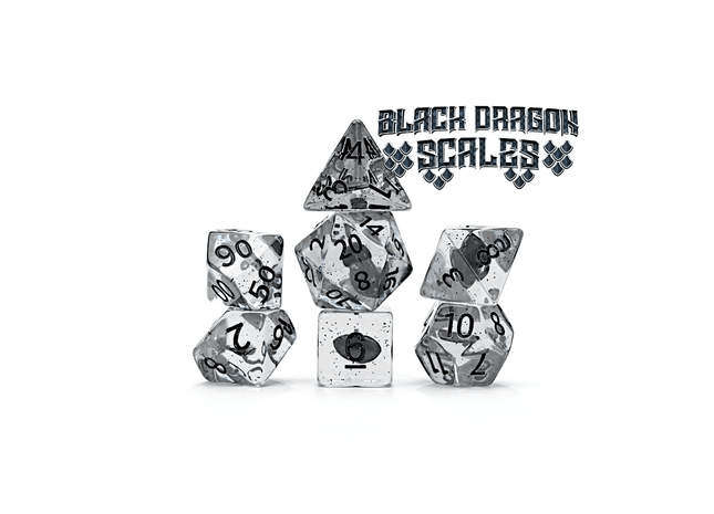 Gamers Guild AZ Gate Keeper Games Gate Keeper Games 7 Die Set: Inclusion Dice - Black Dragon Scales Gate Keeper Games