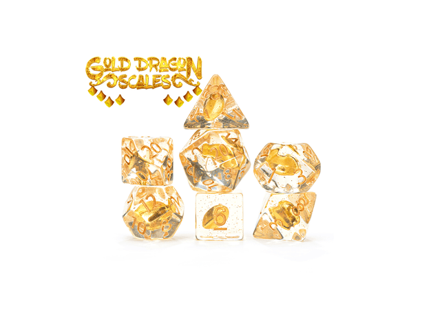 Gamers Guild AZ Gate Keeper Games Gate Keeper Games 7 Die Set: Inclusion Dice - Gold Dragon Scales Gate Keeper Games