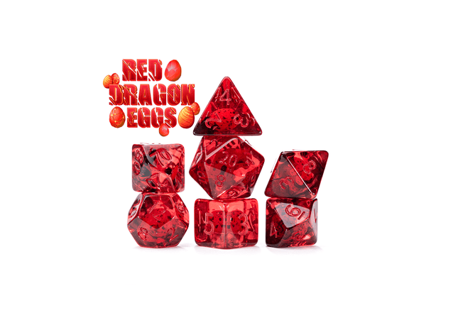 Gamers Guild AZ Gate Keeper Games Gate Keeper Games 7 Die Set: Inclusion Dice - Red Dragon Eggs Gate Keeper Games