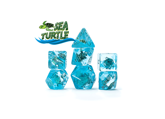 Gamers Guild AZ Gate Keeper Games Gate Keeper Games 7 Die Set: Inclusion Dice - Sea Turtle Gate Keeper Games