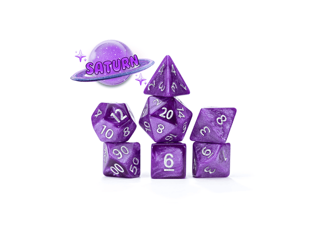 Gamers Guild AZ Gate Keeper Games Gate Keeper Games 7 Die Set: Mercurial Dice - Saturn Gate Keeper Games