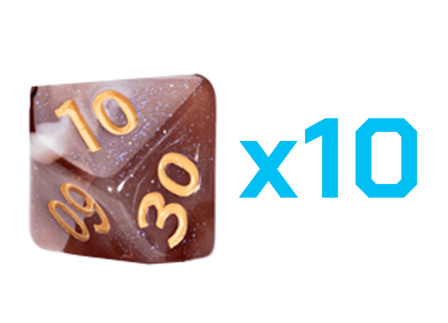 Gamers Guild AZ Gate Keeper Games Gate Keeper Games Set of 10 D10: Aether Dice - Latte Gate Keeper Games