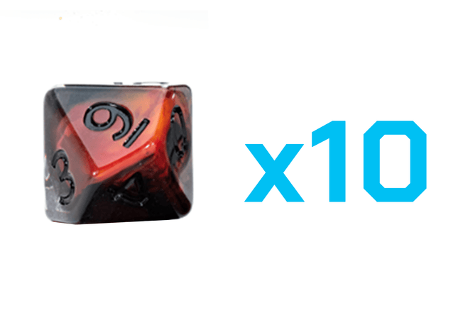 Gamers Guild AZ Gate Keeper Games Gate Keeper Games Set of 10 D10: Essence Dice - Gold Dragon Fire Gate Keeper Games