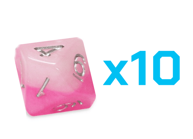 Gamers Guild AZ Gate Keeper Games Gate Keeper Games Set of 10 D10: Halfsies Dice - Pretty in Pink Gate Keeper Games