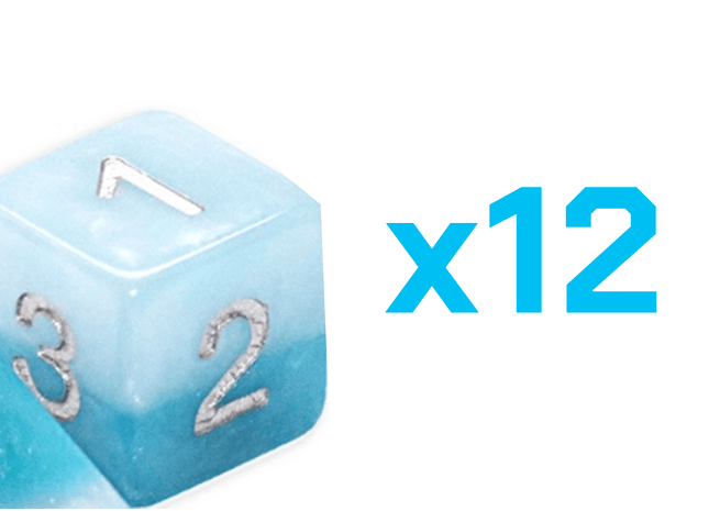 Gamers Guild AZ Gate Keeper Games Gate Keeper Games Set of 12 D6: Halfsies Dice - Baby Blues Gate Keeper Games