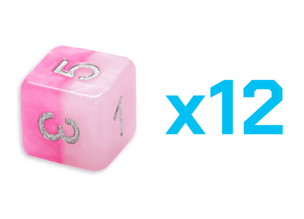 Gamers Guild AZ Gate Keeper Games Gate Keeper Games Set of 12 D6: Halfsies Dice - Pretty In Pink Gate Keeper Games