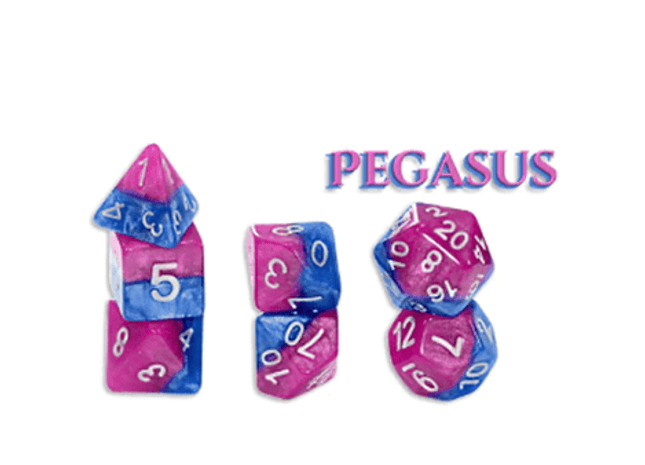 Gamers Guild AZ Gate Keeper Games GKG313-7d - Gate Keeper Games 7 Die Set: Pegasus Halfsies Dice Gate Keeper Games