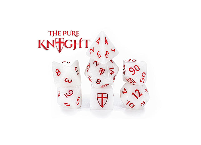 Gamers Guild AZ Gate Keeper Games GKGAS777-7d - Gate Keeper Games 7 Die Set: The Pure Knight Alea Simple Dice Gate Keeper Games