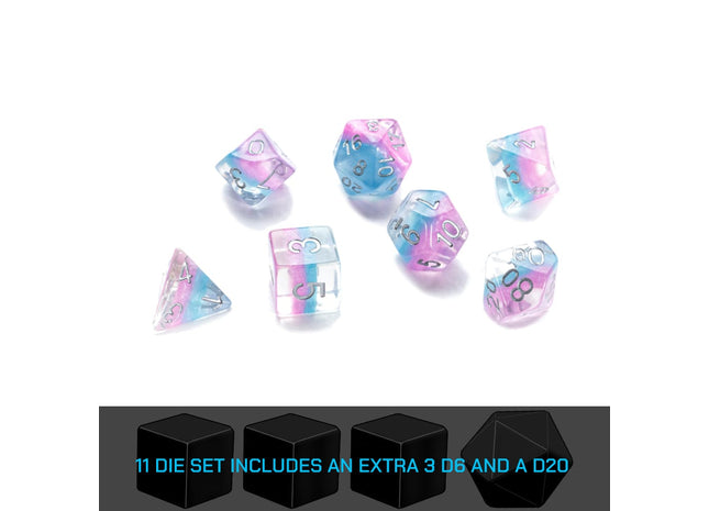 Gamers Guild AZ Gate Keeper Games GKGE0130-11d - Gate Keeper Games 11 Die Set: Cotton Candy Eclipse Dice Gate Keeper Games