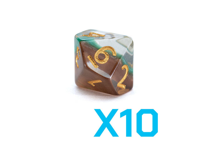 Gamers Guild AZ Gate Keeper Games GKGE0260-10d10 - Gate Keeper Games Set of 10 D10: Treant Dice Eclipse Dice Gate Keeper Games