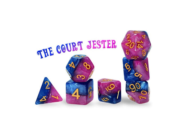 Gamers Guild AZ Gate Keeper Games GKGH13-7d - Gate Keeper Games 7 Die Set: The Court Jester Halfsies Dice Gate Keeper Games