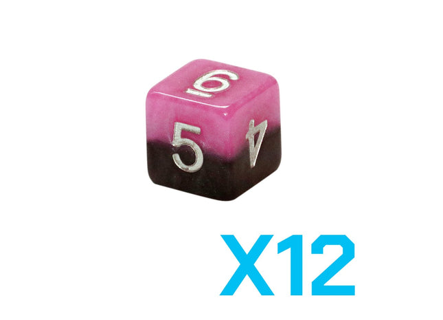 Gamers Guild AZ Gate Keeper Games GKGH18-12d6 - Gate Keeper Games Set of 12 D6: Glamour Halfsies Dice Gate Keeper Games