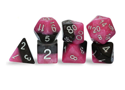 Gamers Guild AZ Gate Keeper Games GKGH18-7d - Gate Keeper Games 7 Die Set: Glamour Halfsies Dice - Black Friday Gate Keeper Games