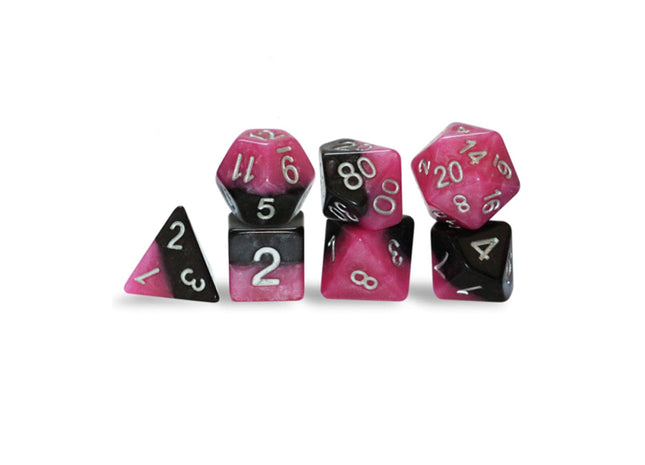 Gamers Guild AZ Gate Keeper Games GKGH18-7d - Gate Keeper Games 7 Die Set: Glamour Halfsies Dice - Black Friday Gate Keeper Games