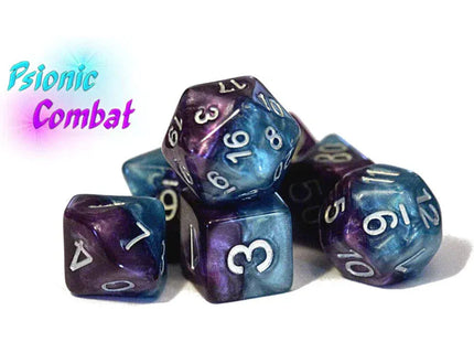 Gamers Guild AZ Gate Keeper Games GKGH235-7d - Gate Keeper Games 7 Die Set: Psionic Combat Halfsies Dice - Black Friday Gate Keeper Games