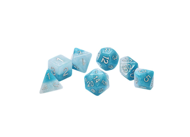 Gamers Guild AZ Gate Keeper Games GKGH33-7d - Gate Keeper Games 7 Die Set: Baby Blues Halfsies Dice Gate Keeper Games