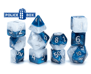 Gamers Guild AZ Gate Keeper Games GKGH37-11d - Gate Keeper Games 11 Die Set: Police Box Halfsies Dice - Black Friday Gate Keeper Games