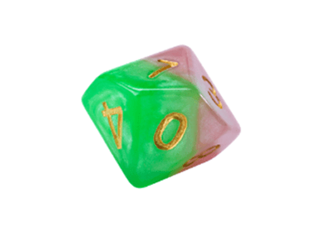 Gamers Guild AZ Gate Keeper Games GKGH512-10d10 - Gate Keeper Games Set of 10 D10: Rose Halfsies Dice Gate Keeper Games